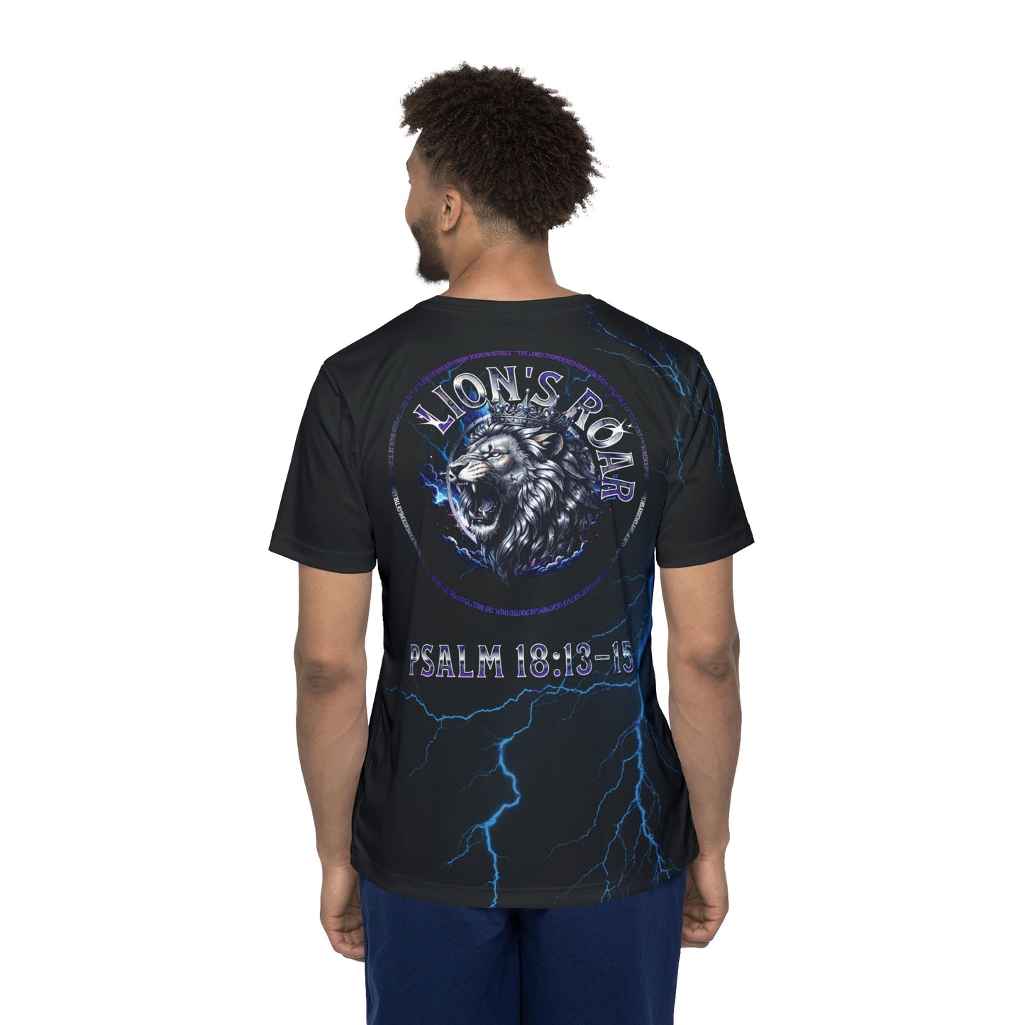 Psalm 18:13-15 Lion's Roar-Polyester Tee (AOP)