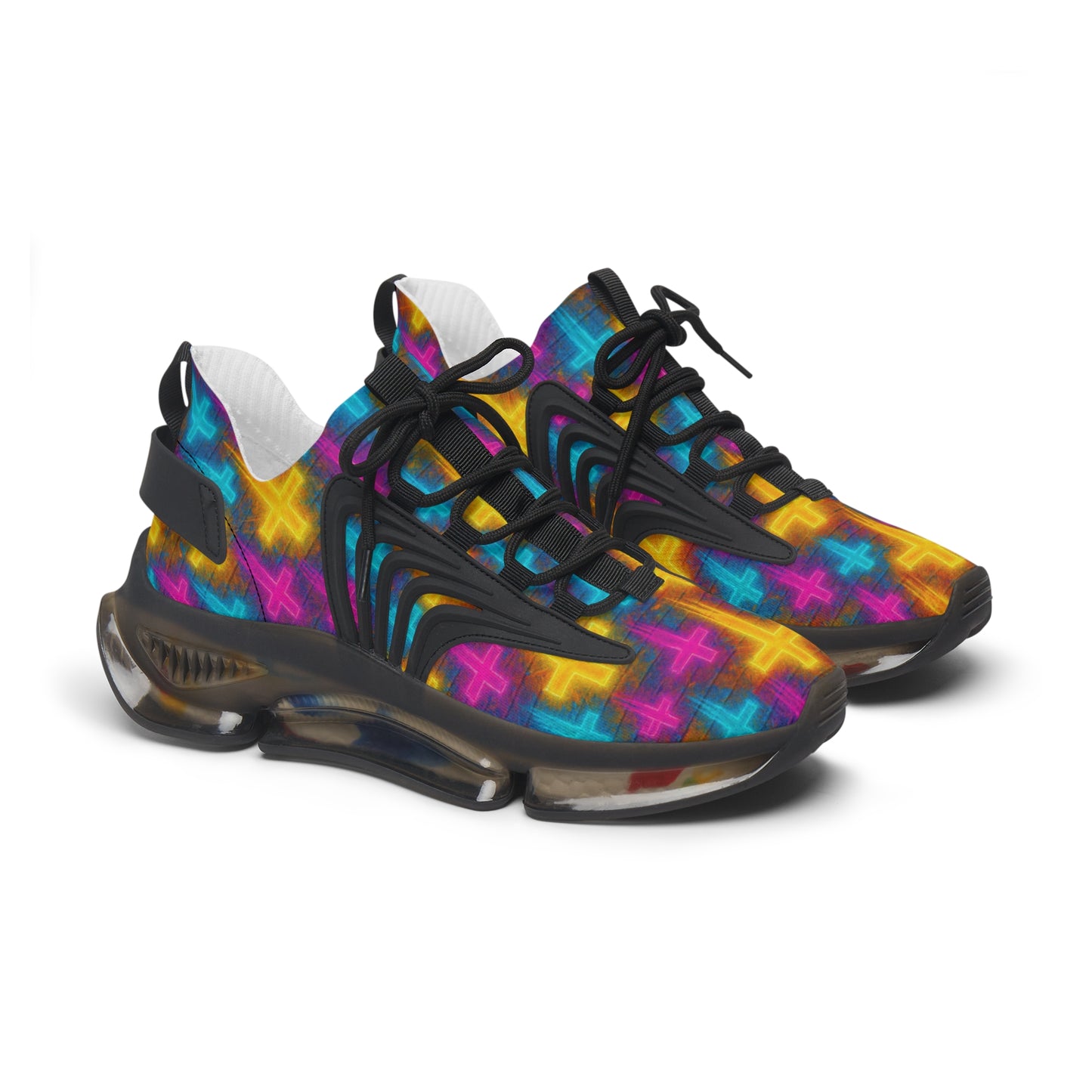 Vibrant Women's Mesh Sneakers with Colorful Cross Design, Trendy Athletic Footwear, Statement Sneakers for Active Lifestyle, Perfect [...]