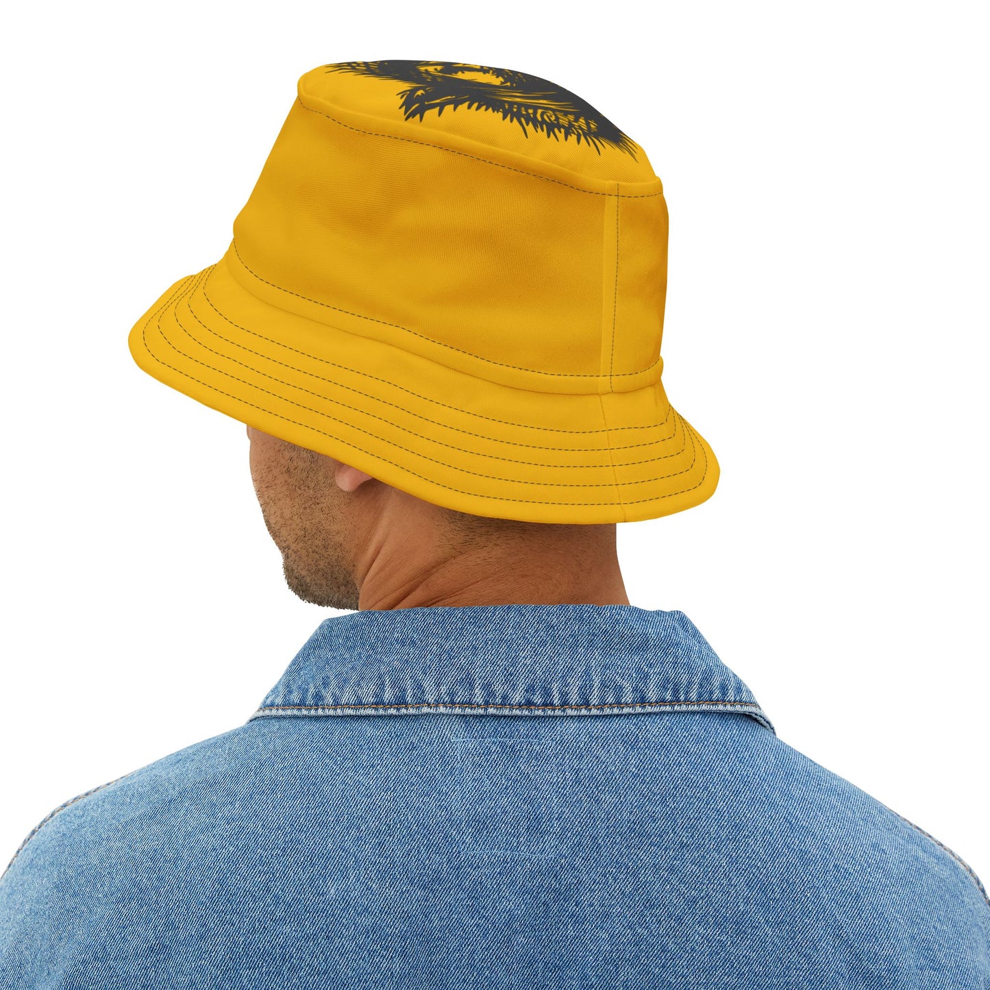 Yellow Lost Sheep Grunge Bucket Hat, Trendy Summer Accessory, Unisex Streetwear, Perfect for Festivals, Beach Days, Gift for Artists and Christians