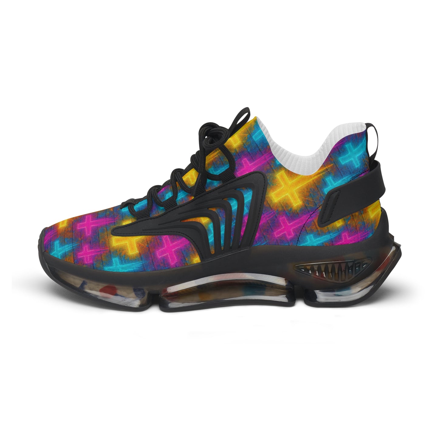 Vibrant Women's Mesh Sneakers with Colorful Cross Design, Trendy Athletic Footwear, Statement Sneakers for Active Lifestyle, Perfect [...]
