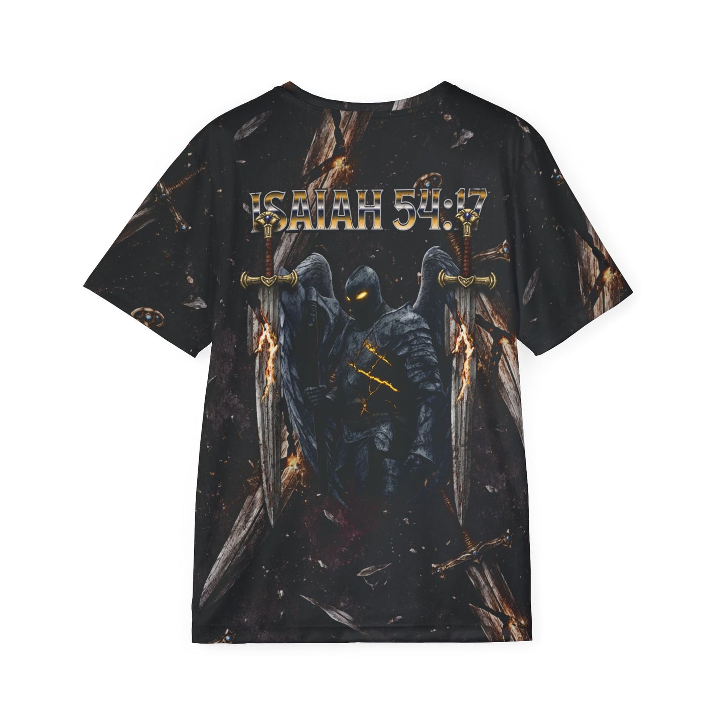 Isaiah 54:17 No Weapon-Polyester Tee (AOP)