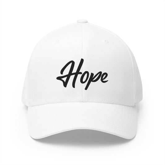 Hope Embroidered Cap — Inspirational White Baseball Hat