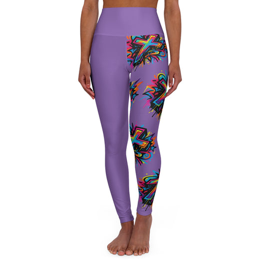Cross Comfort, Colorful High Waisted Yoga Leggings, Fitness Wear, Activewear, Comfortable Leggings, Workout Leggings, Trendy Yoga Pants