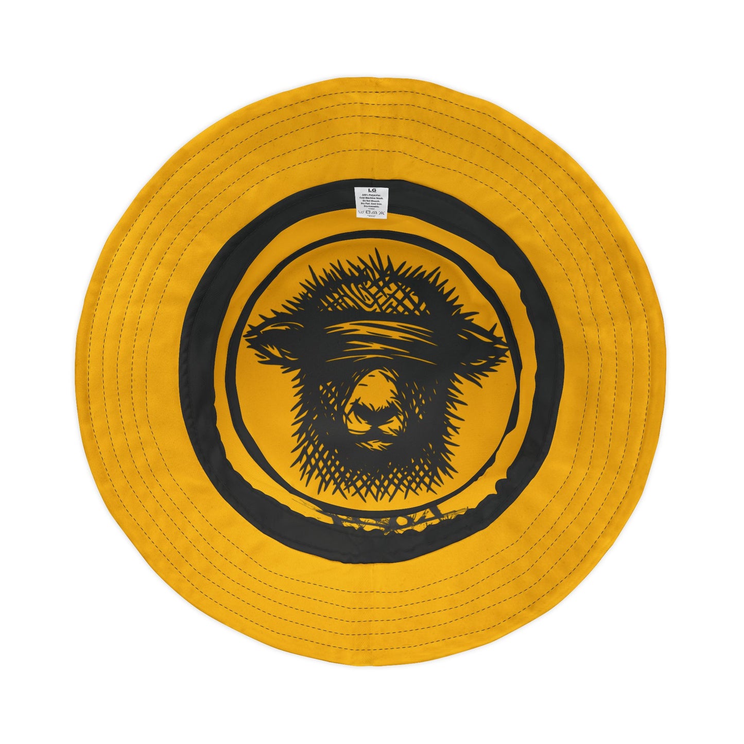 Yellow Lost Sheep Grunge Bucket Hat, Trendy Summer Accessory, Unisex Streetwear, Perfect for Festivals, Beach Days, Gift for Artists and Christians