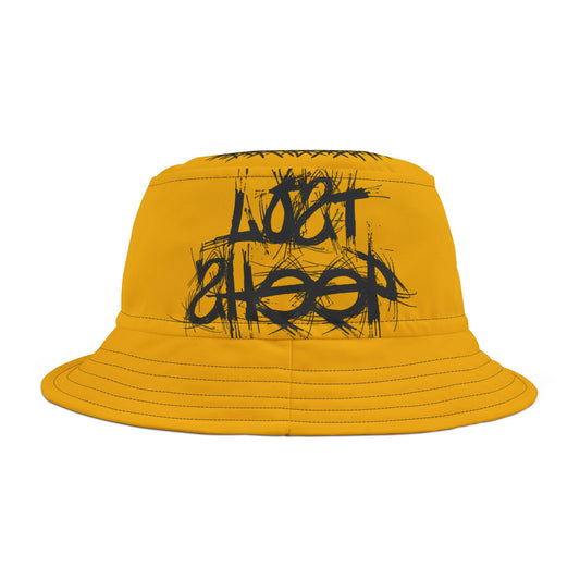 Yellow Lost Sheep Grunge Bucket Hat, Trendy Summer Accessory, Unisex Streetwear, Perfect for Festivals, Beach Days, Gift for Artists and Christians