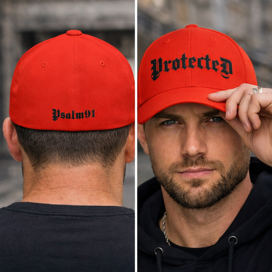 Psalm 91- Protected-Flex Fit Style Structured Cap (2- Sided Embroidery)