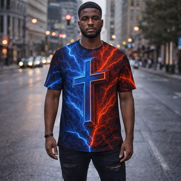 Electric Cross- Polyester Tee (AOP)