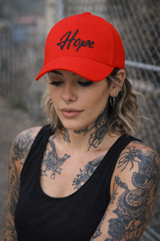 Hope Embroidered Cap — Inspirational White Baseball Hat
