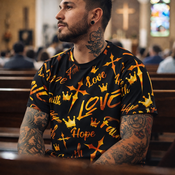 'Faith Hope Love' Polyester Tee (AOP)
