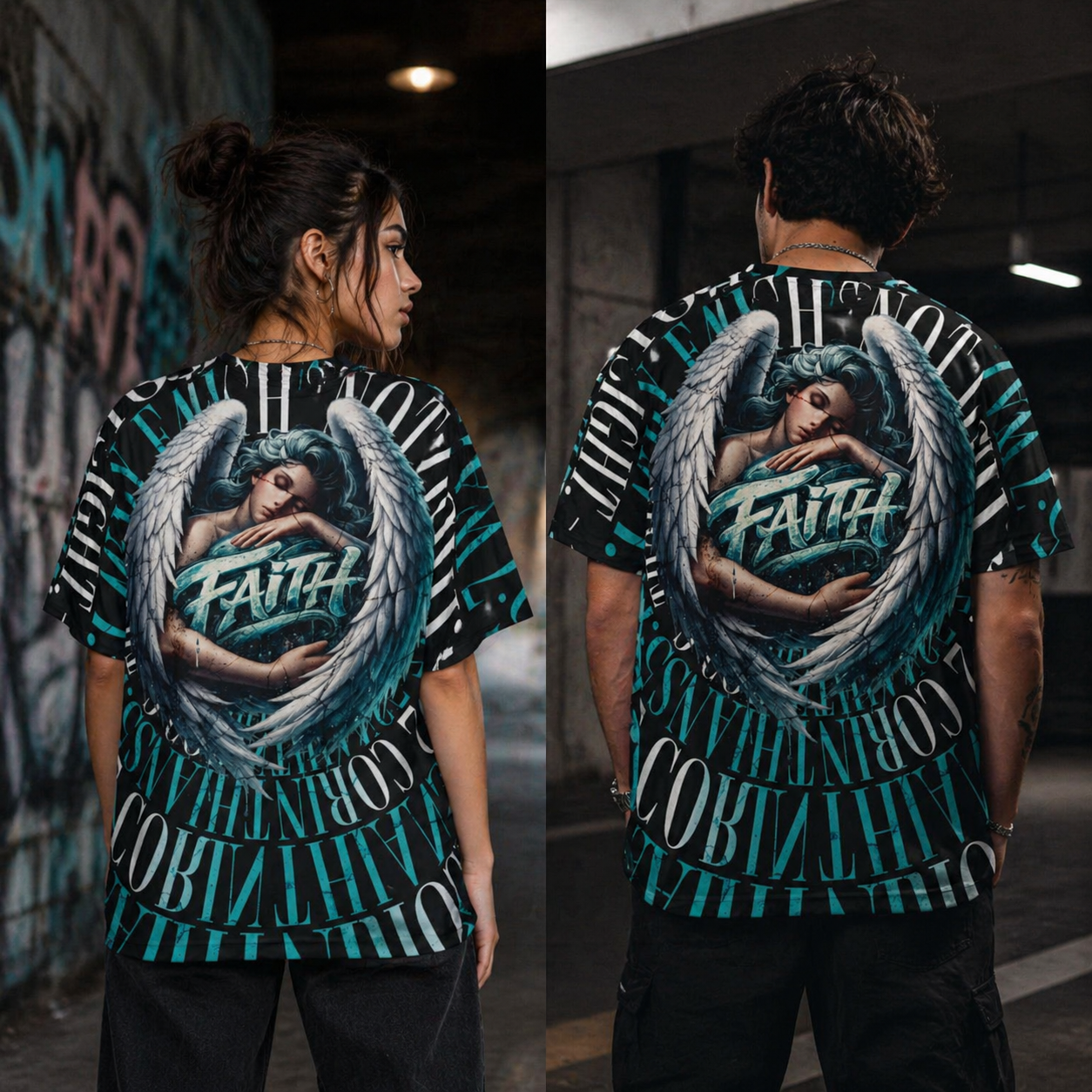 “Walk by Faith” 2 Corinthians 5:7- Polyester Tee (AOP)