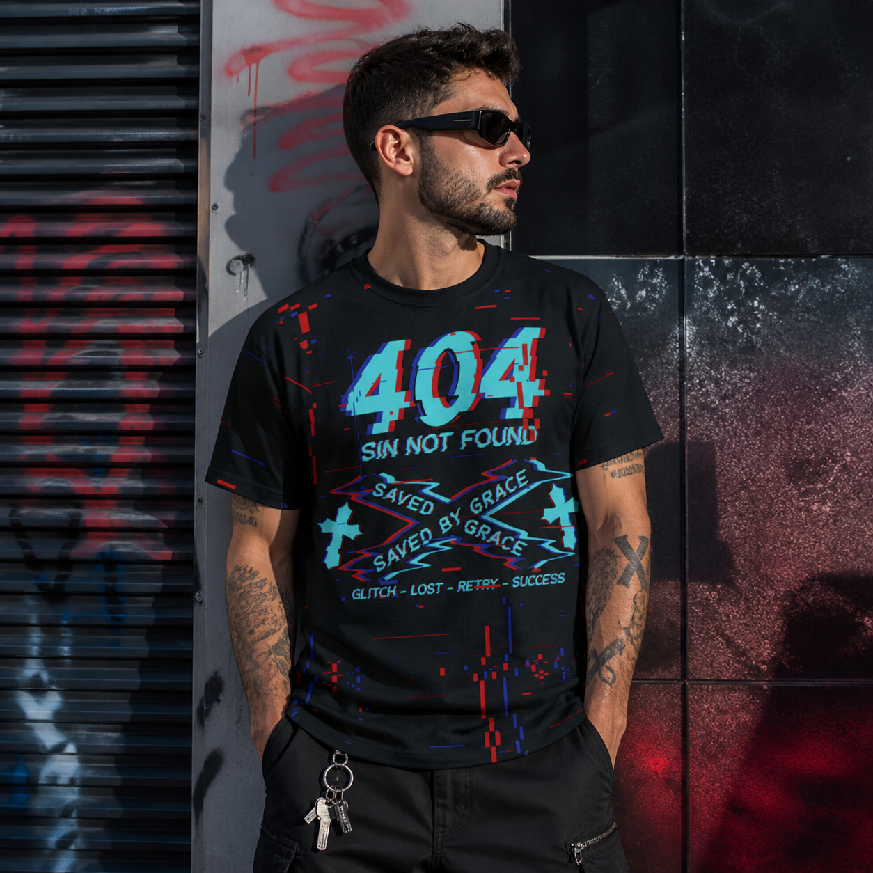 404 Sin Not Found-Polyester Tee