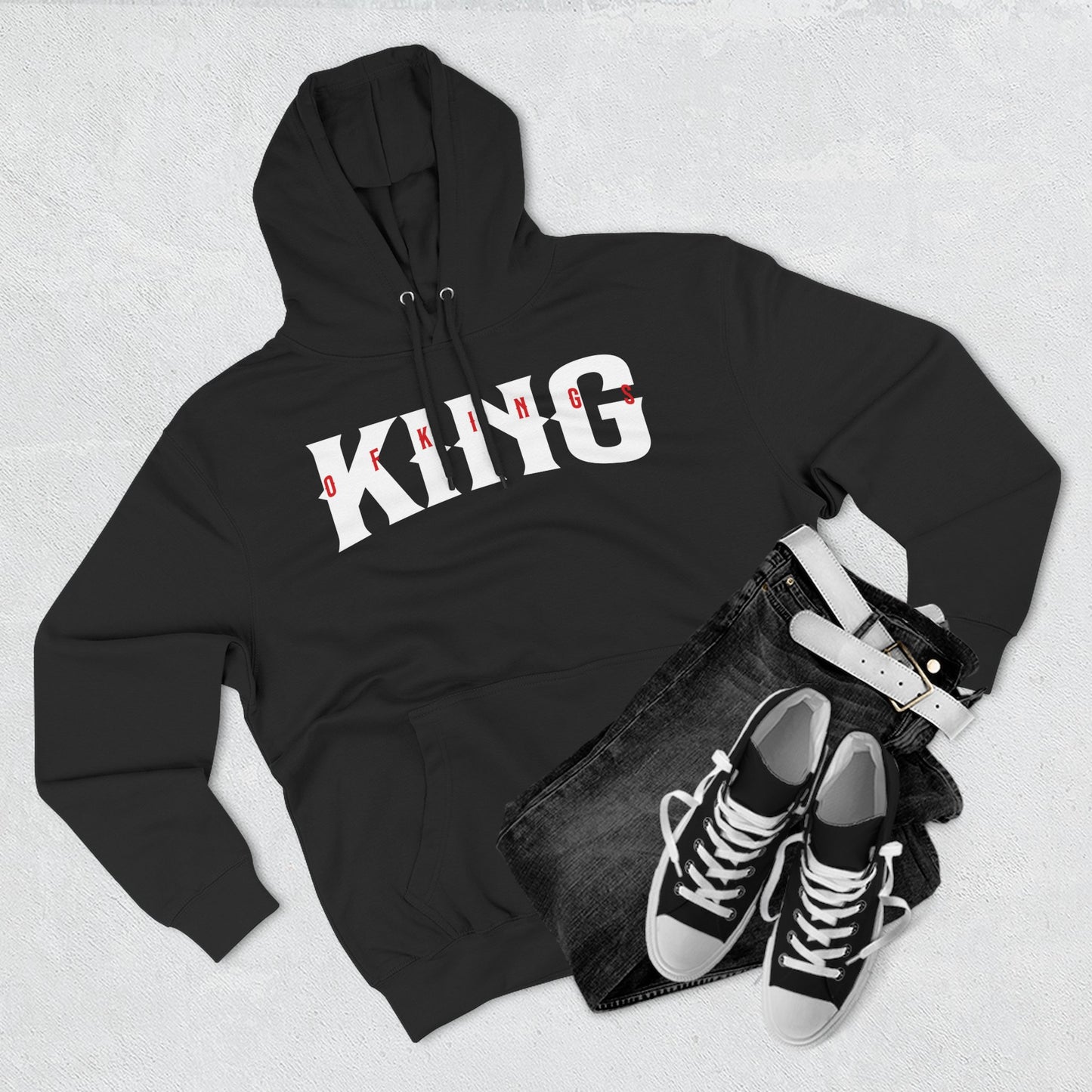 King of Kings Fleece Hoodie | Perfect for Casual Wear, Gift for Him, Motivational Apparel, Unique Streetwear, Birthday Gift