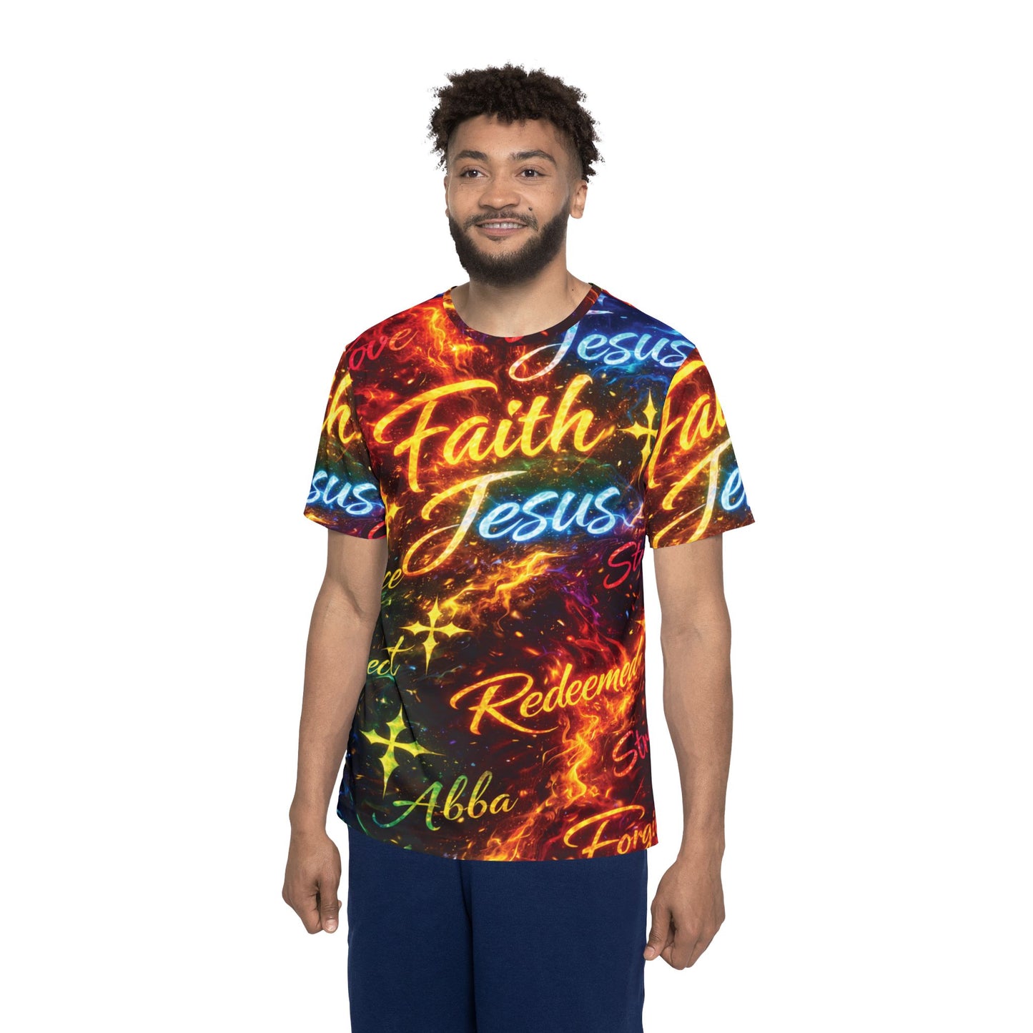 Faith in Flames -Polyester Tee - (AOP)