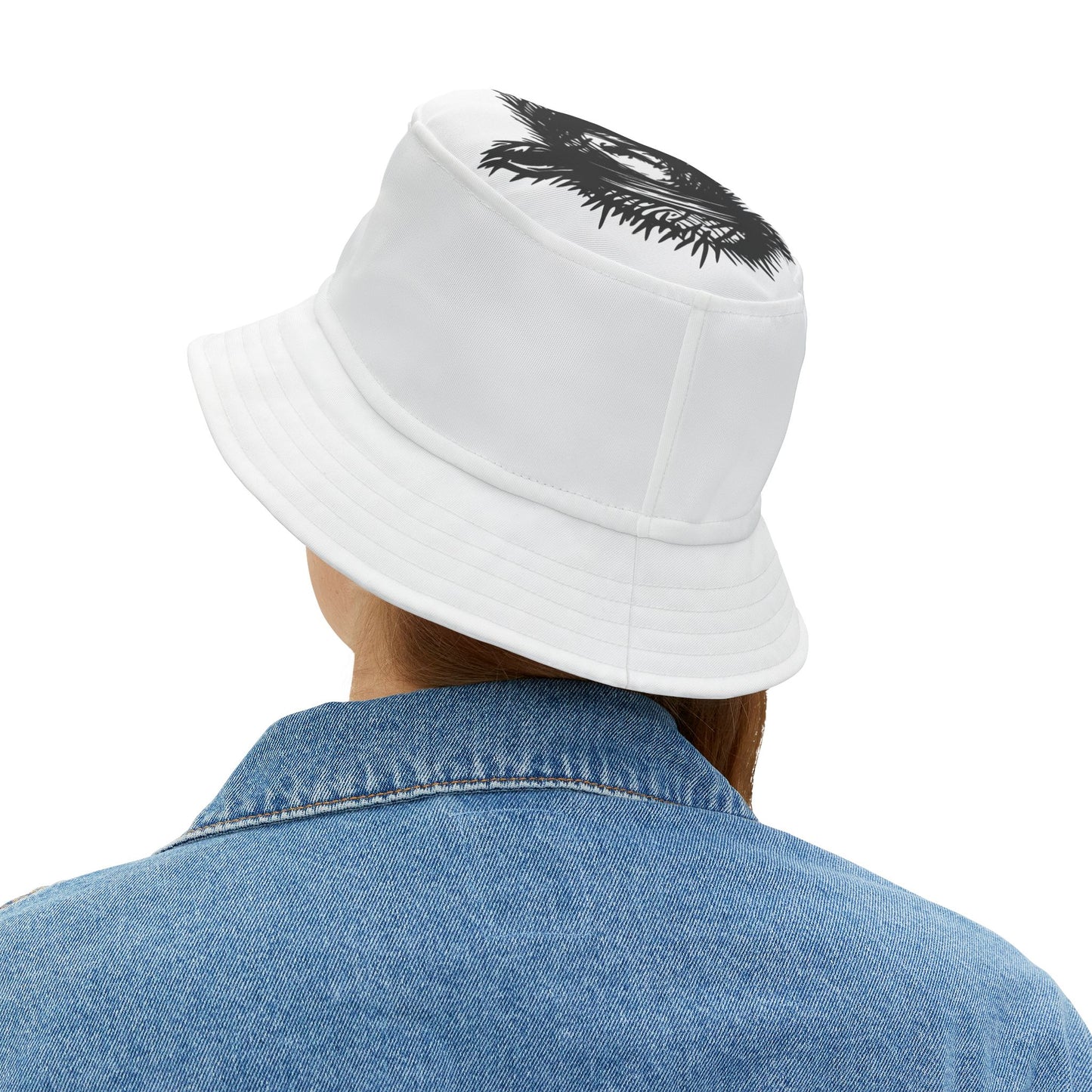 White Lost Sheep Grunge Bucket Hat, Trendy Summer Accessory, Unisex Streetwear, Perfect for Festivals, Beach Days, Gift for Artists and Christians