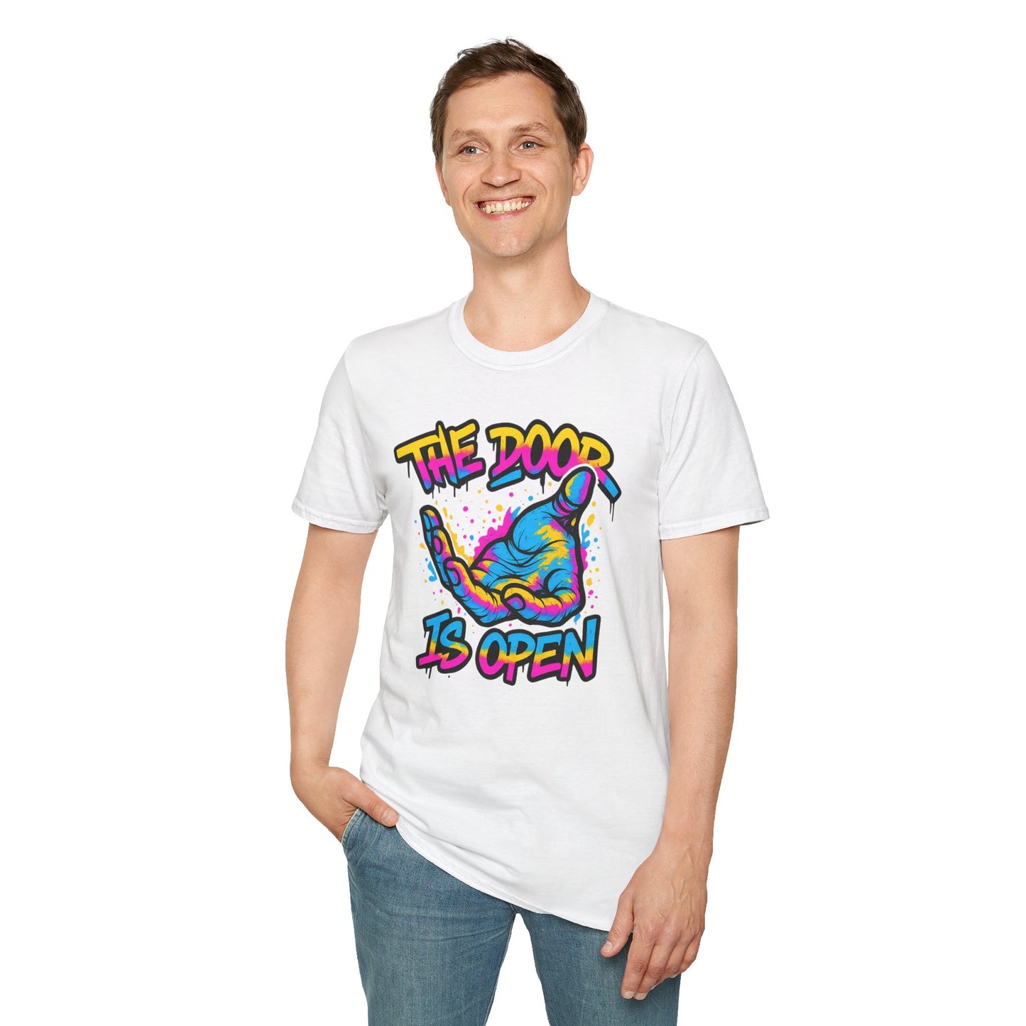 Christian Unisex T-Shirt - Jesus Reaching Design, The door Is Open