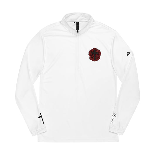 Adidas® Jesus Rose-Embroidered Quarter-Zip Pullover