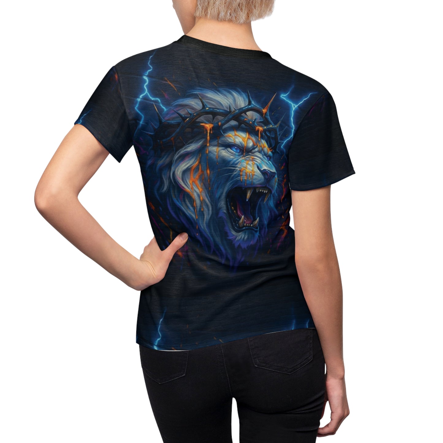 Graffiti Lion of Judah-Women's Polyester Tee (AOP)