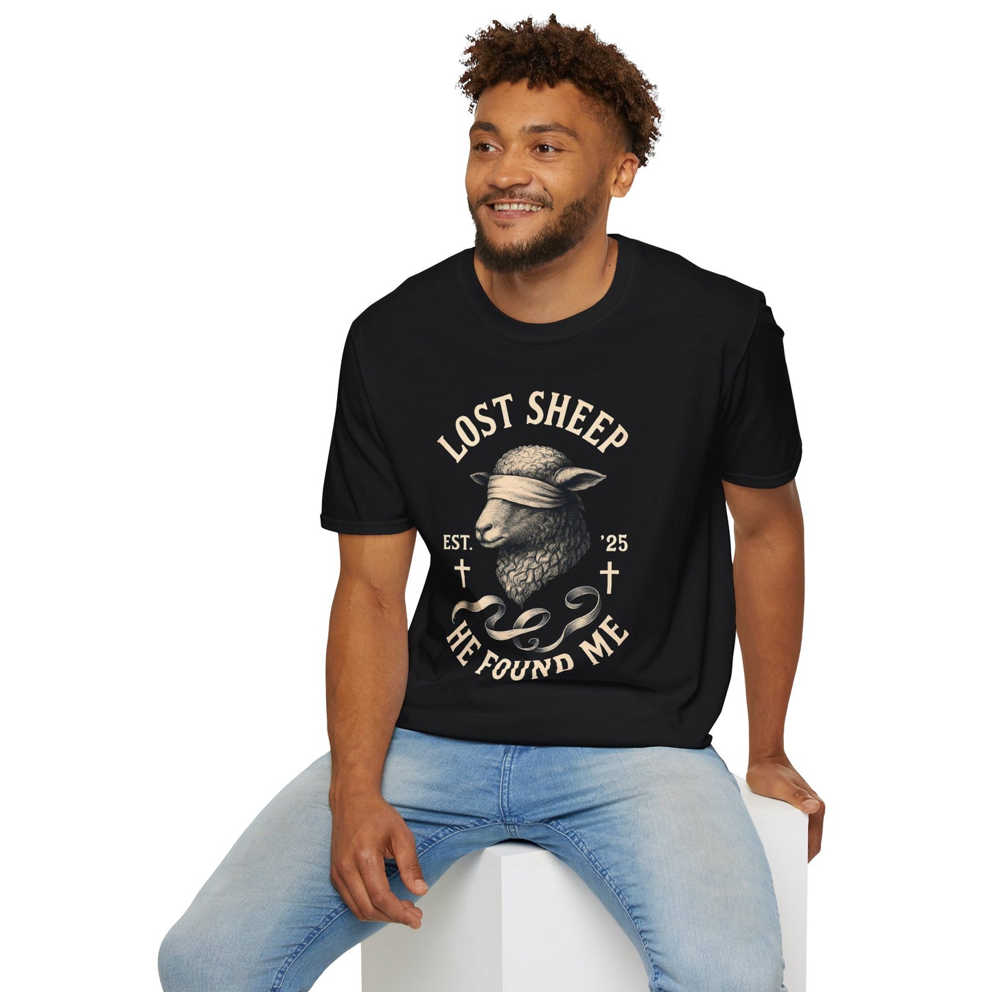 Unisex Softstyle T-Shirt, Religious Tee, Christian Apparel, Lost Sheep Collection, Faith-Based Gift, Christian Wear