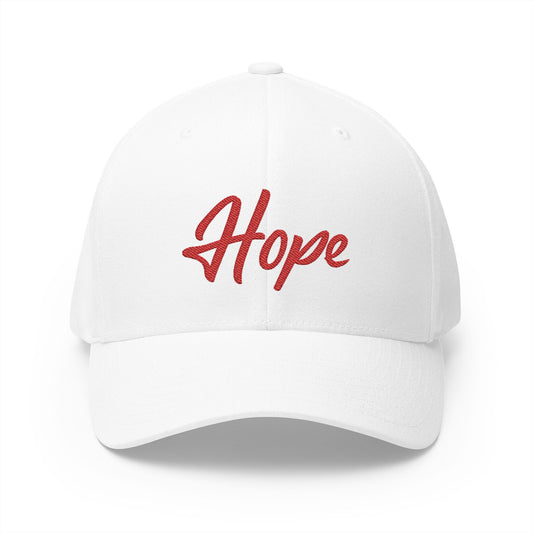 Hope Embroidered Cap — Inspirational White Baseball Hat