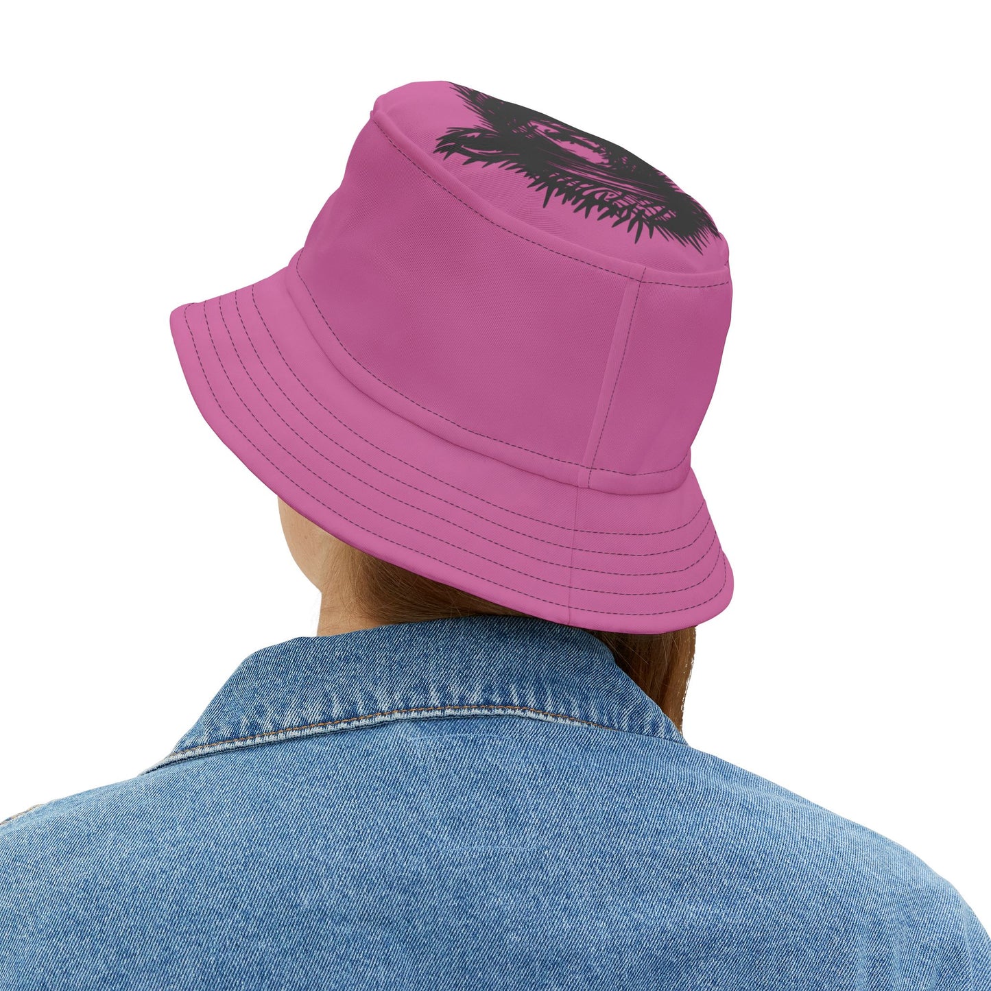 Pink Lost Sheep Grunge Bucket Hat, Trendy Summer Accessory, Unisex Streetwear, Perfect for Festivals, Beach Days, Gift for Artists and Christians