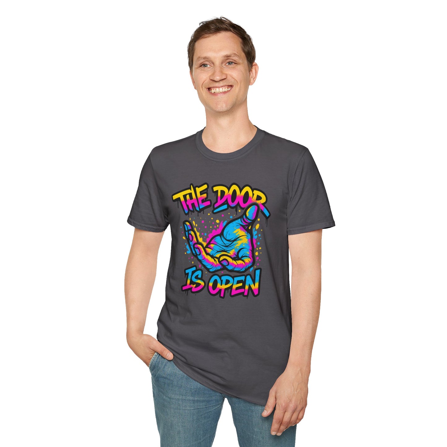 Christian Unisex T-Shirt - Jesus Reaching Design, The door Is Open