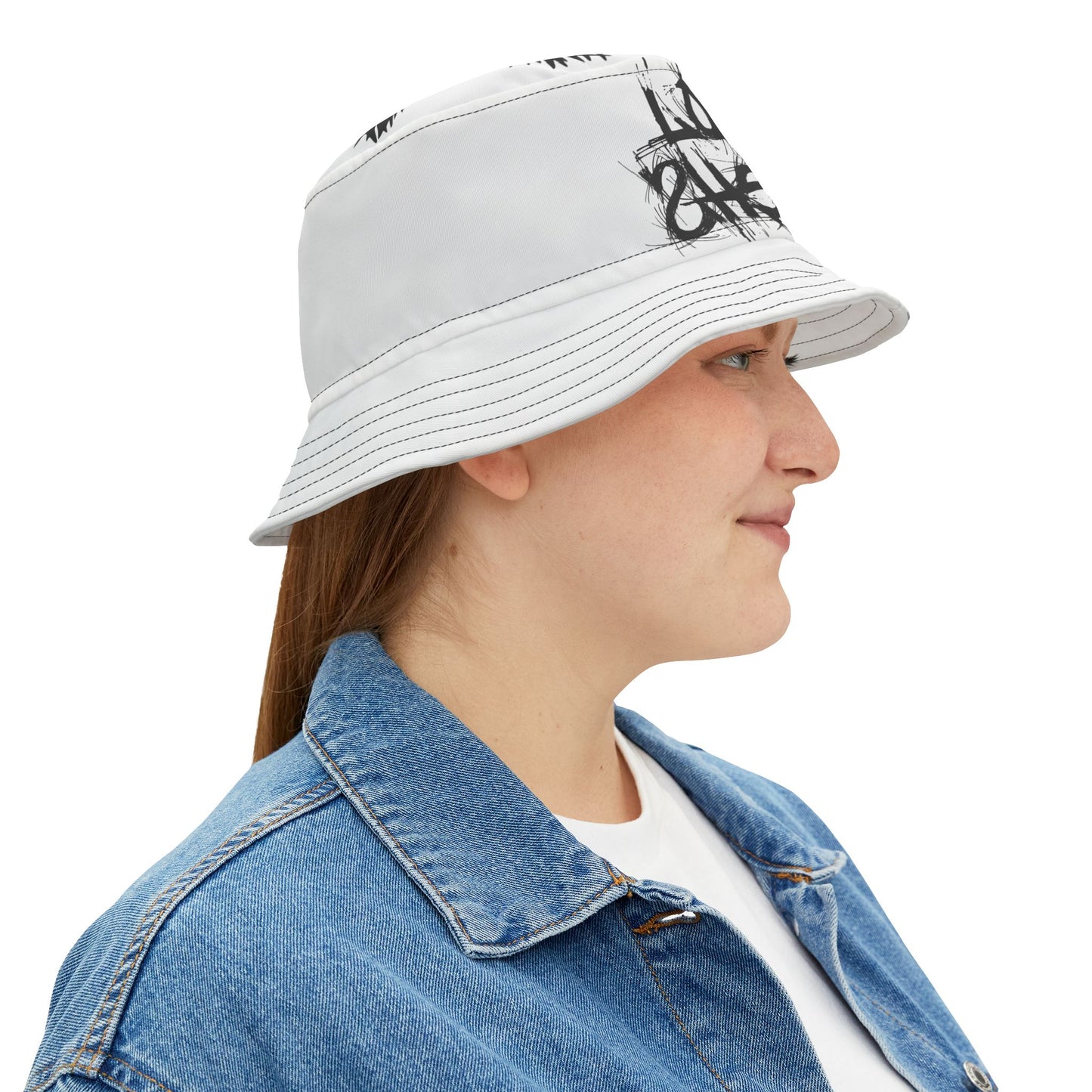 White Lost Sheep Grunge Bucket Hat, Trendy Summer Accessory, Unisex Streetwear, Perfect for Festivals, Beach Days, Gift for Artists and Christians