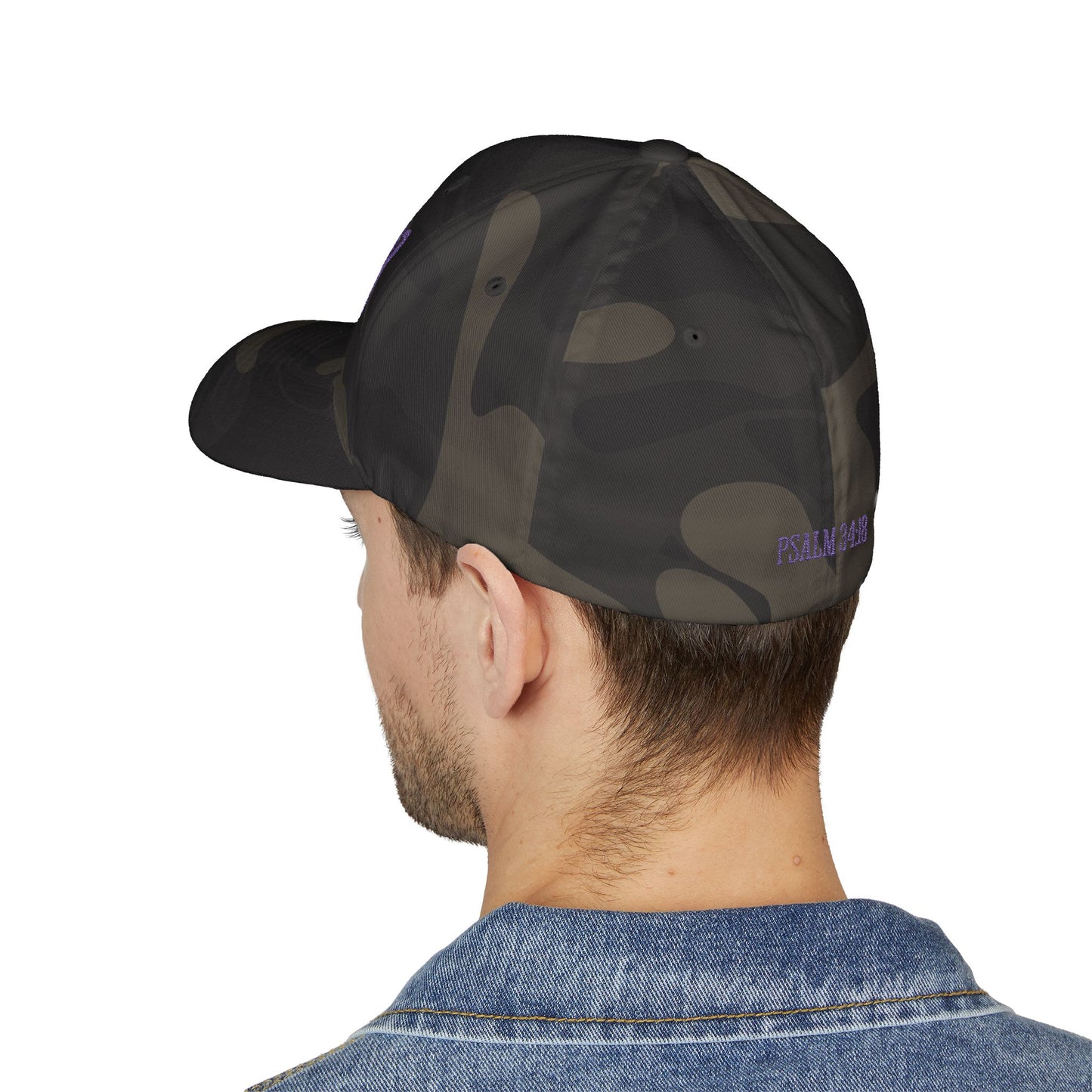 Embroidered 'Broken?' Cap — Psalm 34:18 Flexfit Hat (2-sided embroidery-front/back)