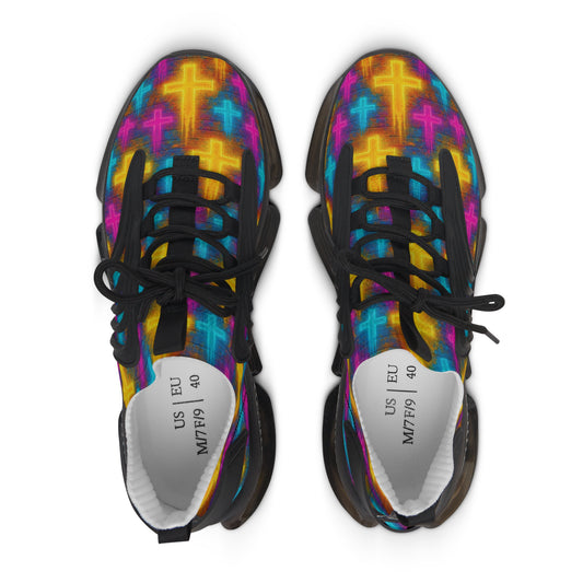 Vibrant Women's Mesh Sneakers with Colorful Cross Design, Trendy Athletic Footwear, Statement Sneakers for Active Lifestyle, Perfect [...]