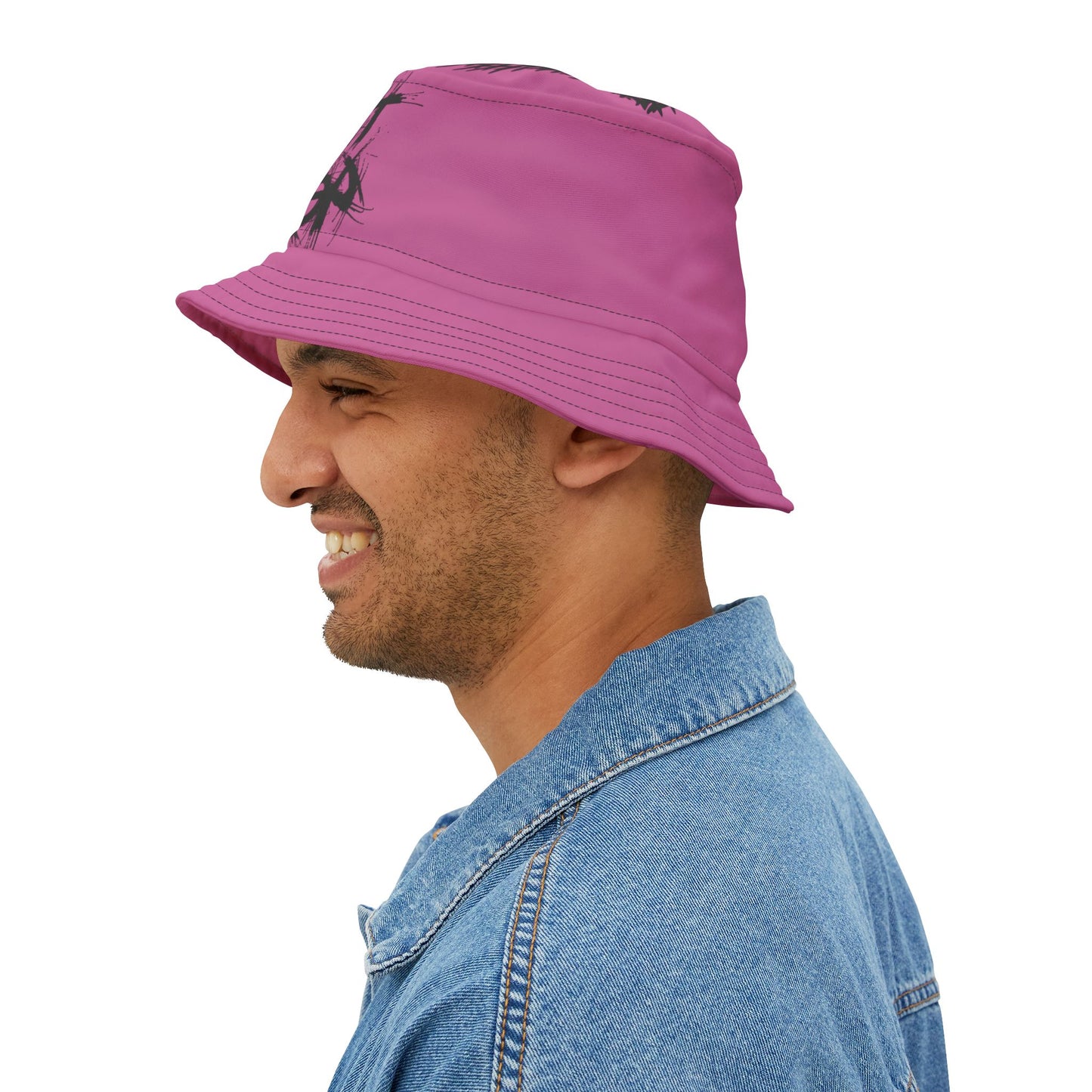 Pink Lost Sheep Grunge Bucket Hat, Trendy Summer Accessory, Unisex Streetwear, Perfect for Festivals, Beach Days, Gift for Artists and Christians