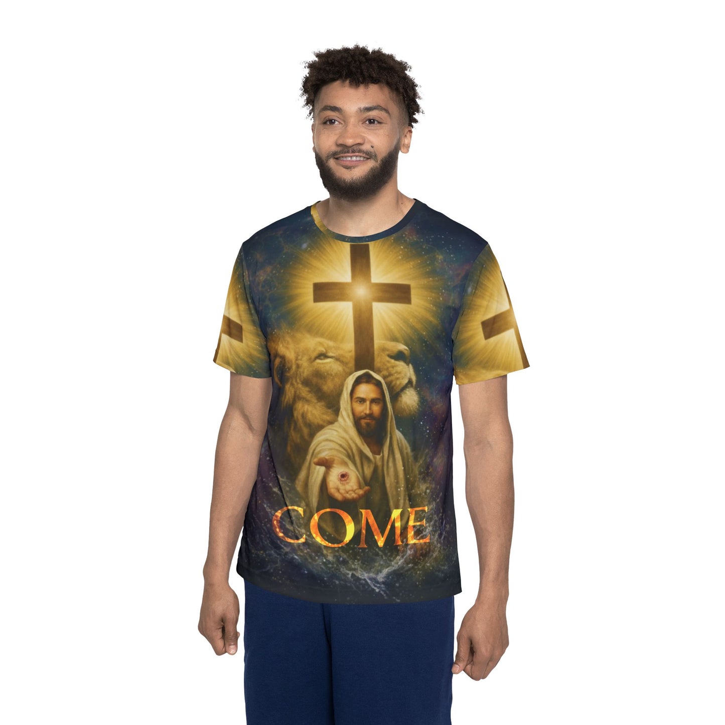 Come-Jesus-Polyester Tee (AOP)