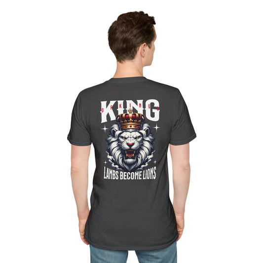 Majestic King T-Shirt | Unisex Graphic Tee for Warriors, Gifts for Dads, Birthdays, Strong Men’s Fashion, Lion Design