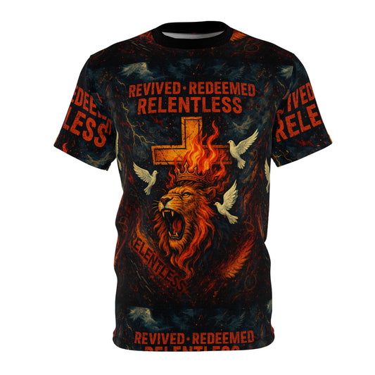 Relentless Lion Faith Tee, Unisex Graphic Shirt, Inspirational Clothing, Religious T-Shirt, Gifts for Believers, Christian Apparel