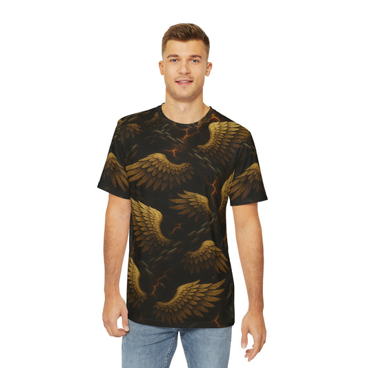 Golden Wings, Chain Breaker Men's Polyester Tee, Unique Graphic Shirt, Gift for Him, Fashion Tee, Everyday Wear, Statement Tee
