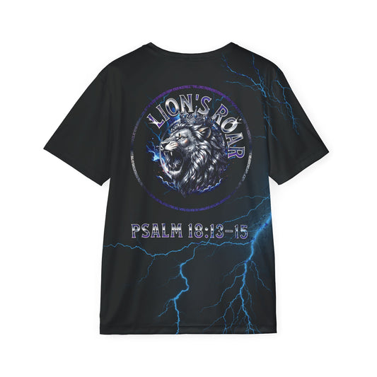 Psalm 18:13-15 Lion's Roar-Polyester Tee (AOP)