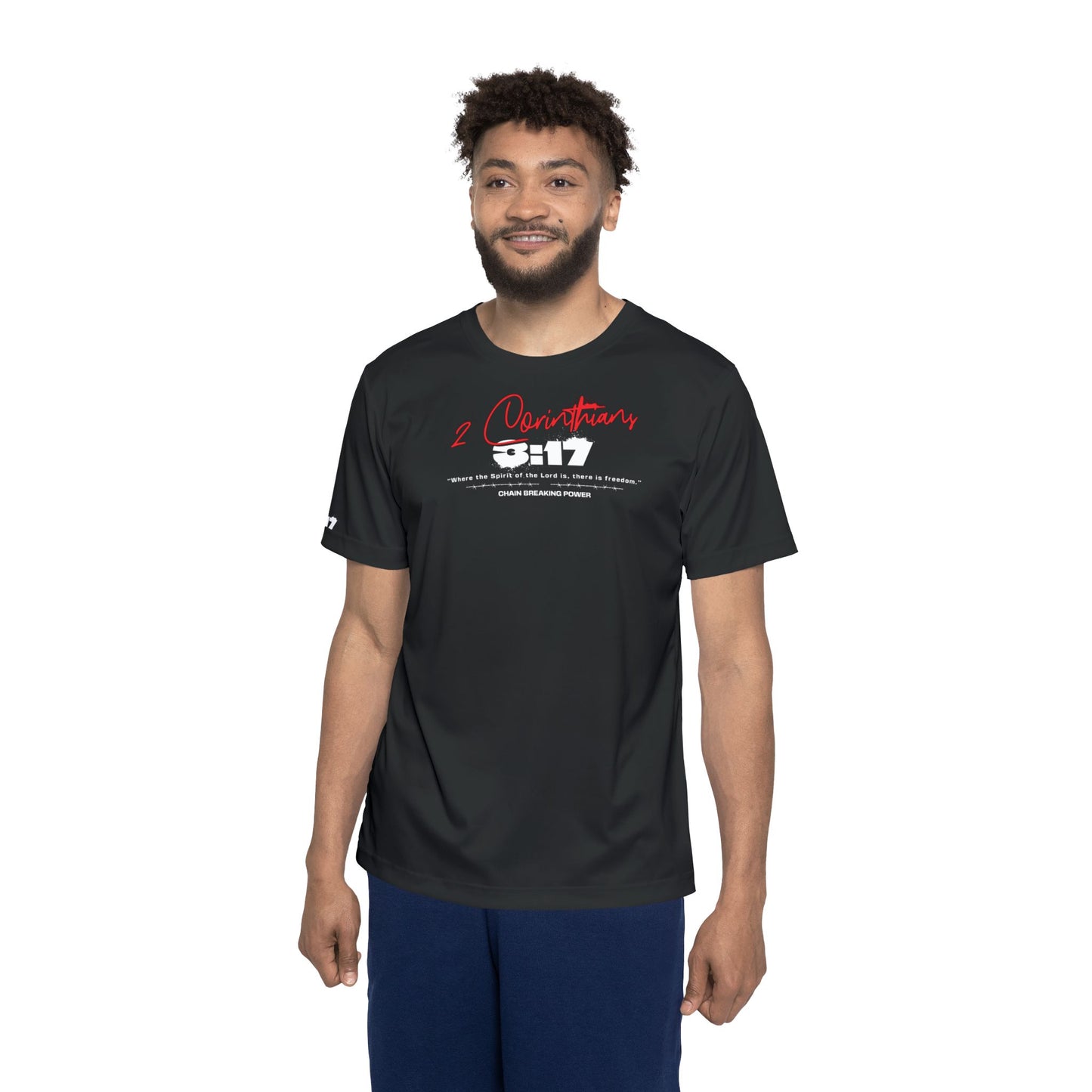 2 Corinthians 3:17- Chain Breaker-Polyester Tee (AOP)