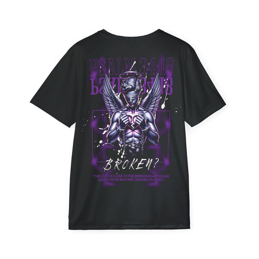Broken?-Psalm 34:18 -Faith Statement-Polyester Tee (AOP)