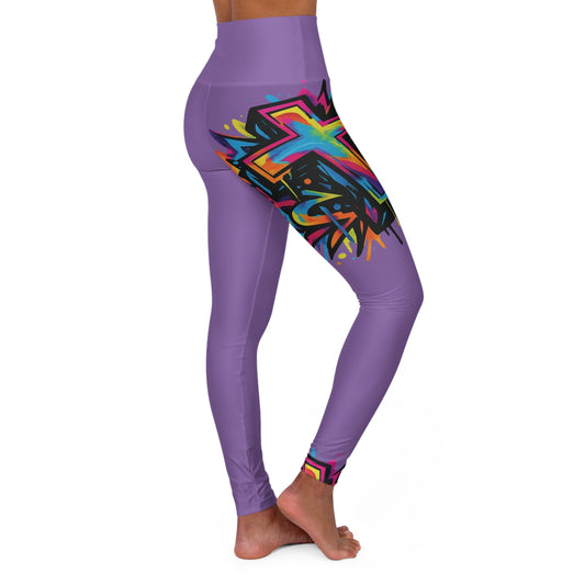Graffiti Cross High Waisted Yoga Leggings (AOP)