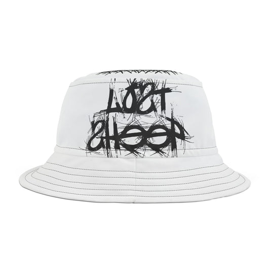 White Lost Sheep Grunge Bucket Hat, Trendy Summer Accessory, Unisex Streetwear, Perfect for Festivals, Beach Days, Gift for Artists and Christians