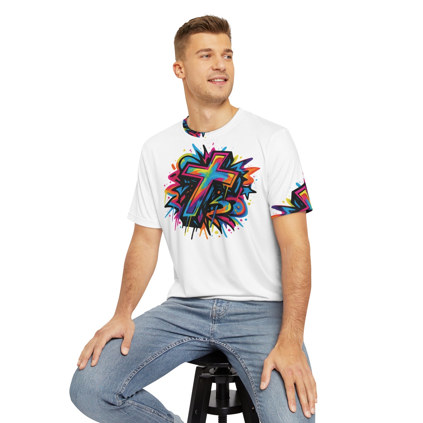 Cross Polyester Tee (AOP)