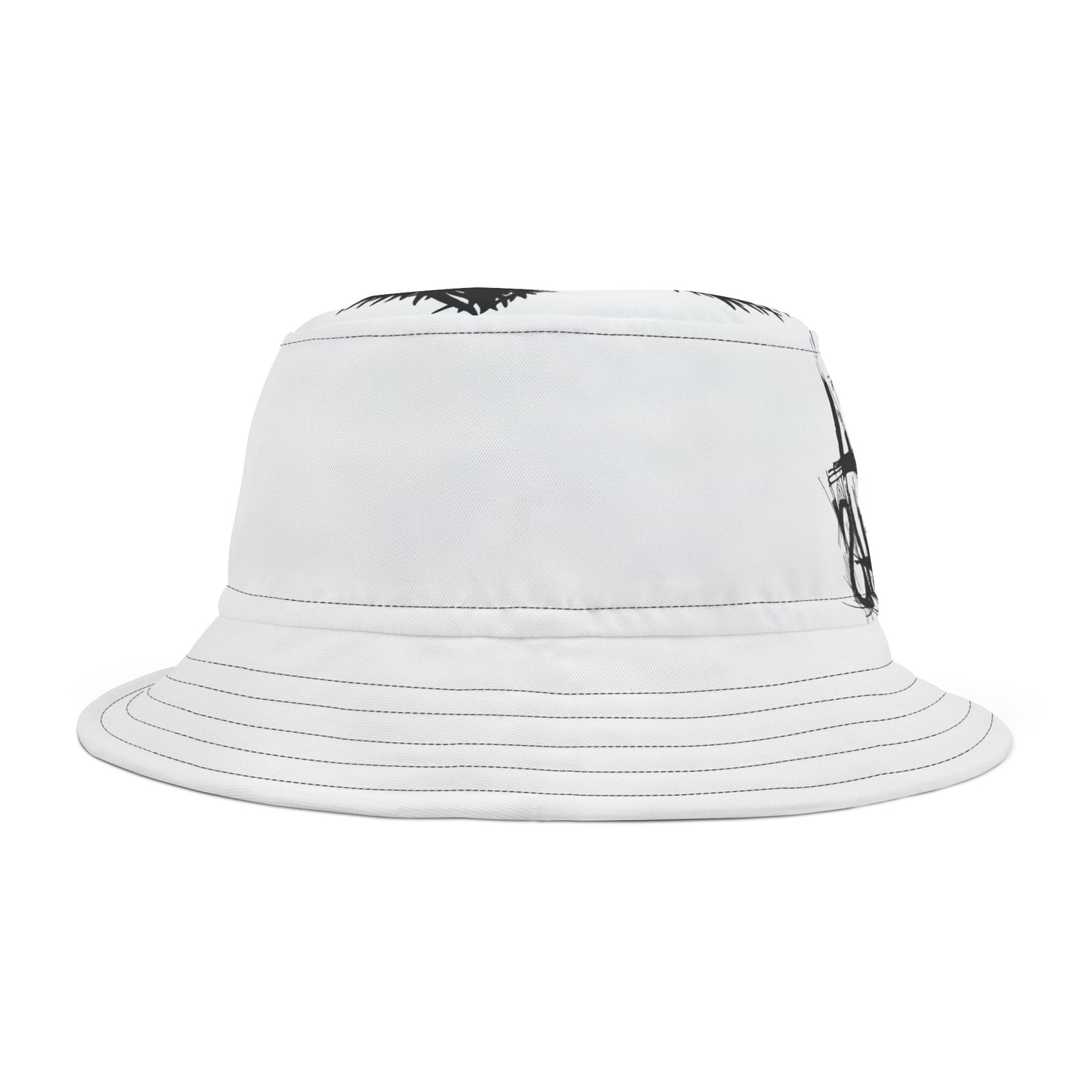 White Lost Sheep Grunge Bucket Hat, Trendy Summer Accessory, Unisex Streetwear, Perfect for Festivals, Beach Days, Gift for Artists and Christians