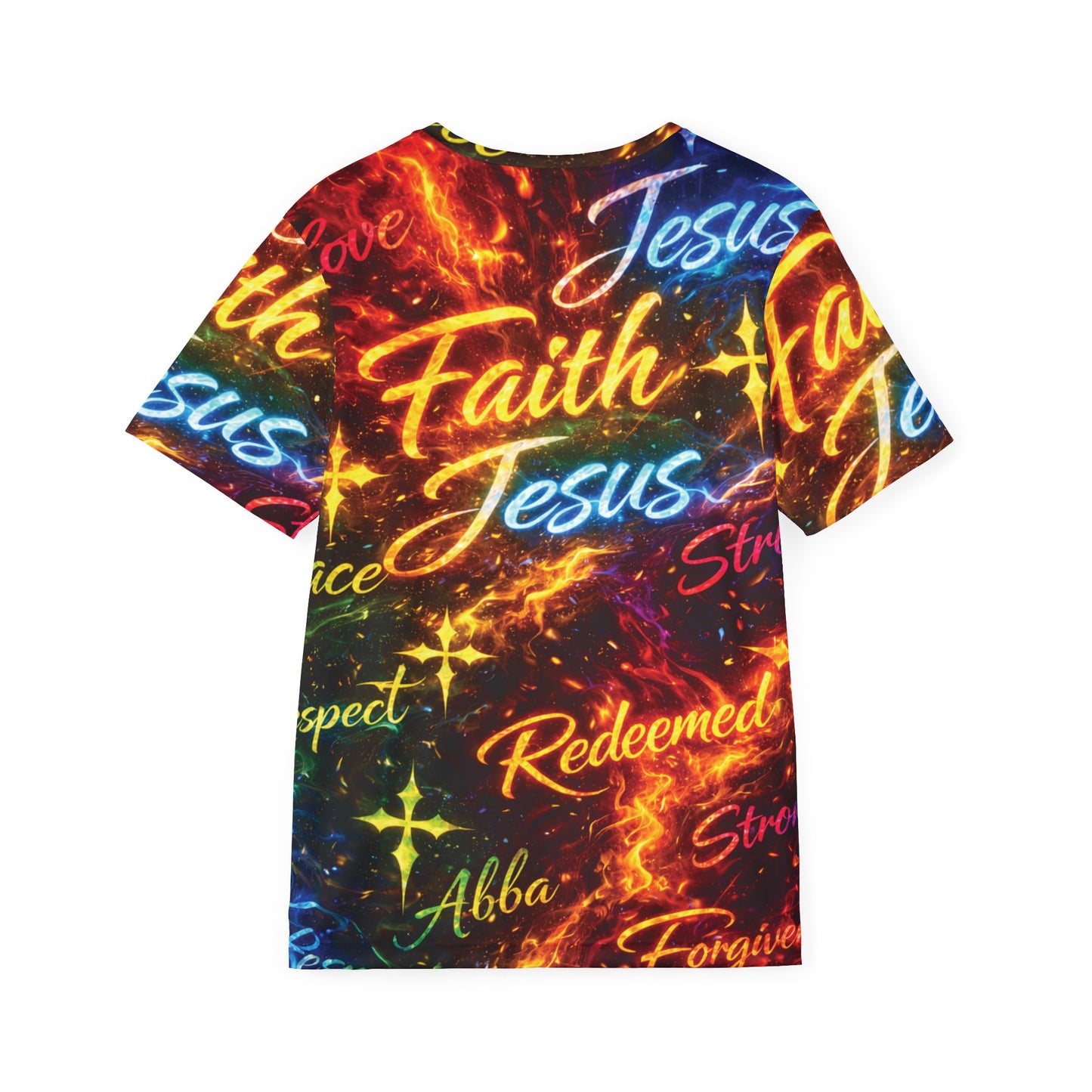 Faith in Flames -Polyester Tee - (AOP)