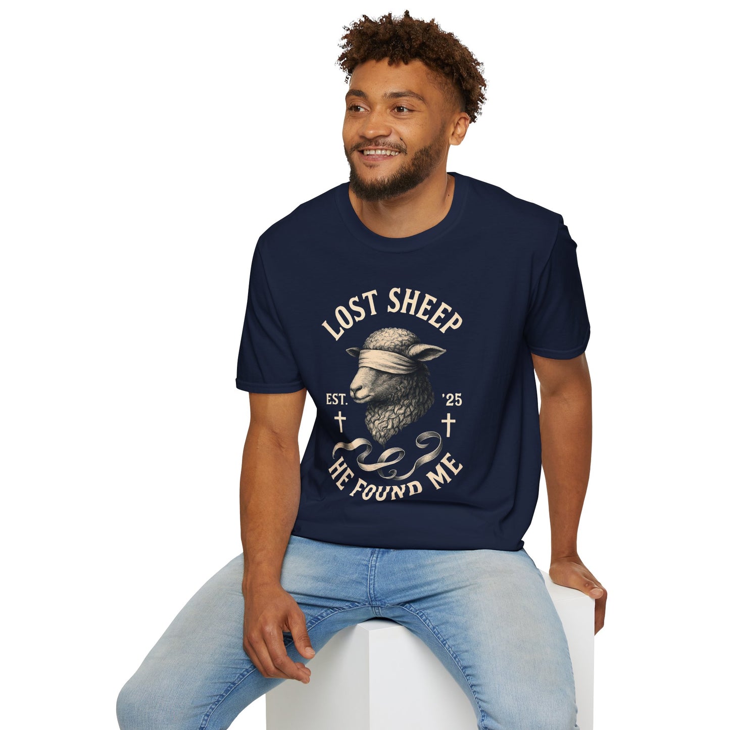 Unisex Softstyle T-Shirt, Religious Tee, Christian Apparel, Lost Sheep Collection, Faith-Based Gift, Christian Wear