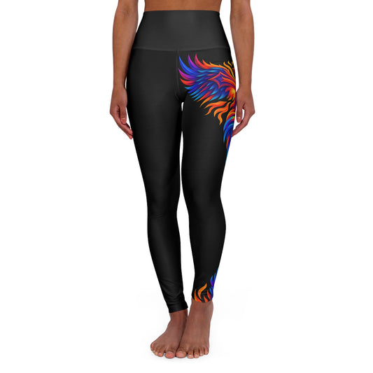 Vibrant Cross With Wings-Yoga Pants/Leggings