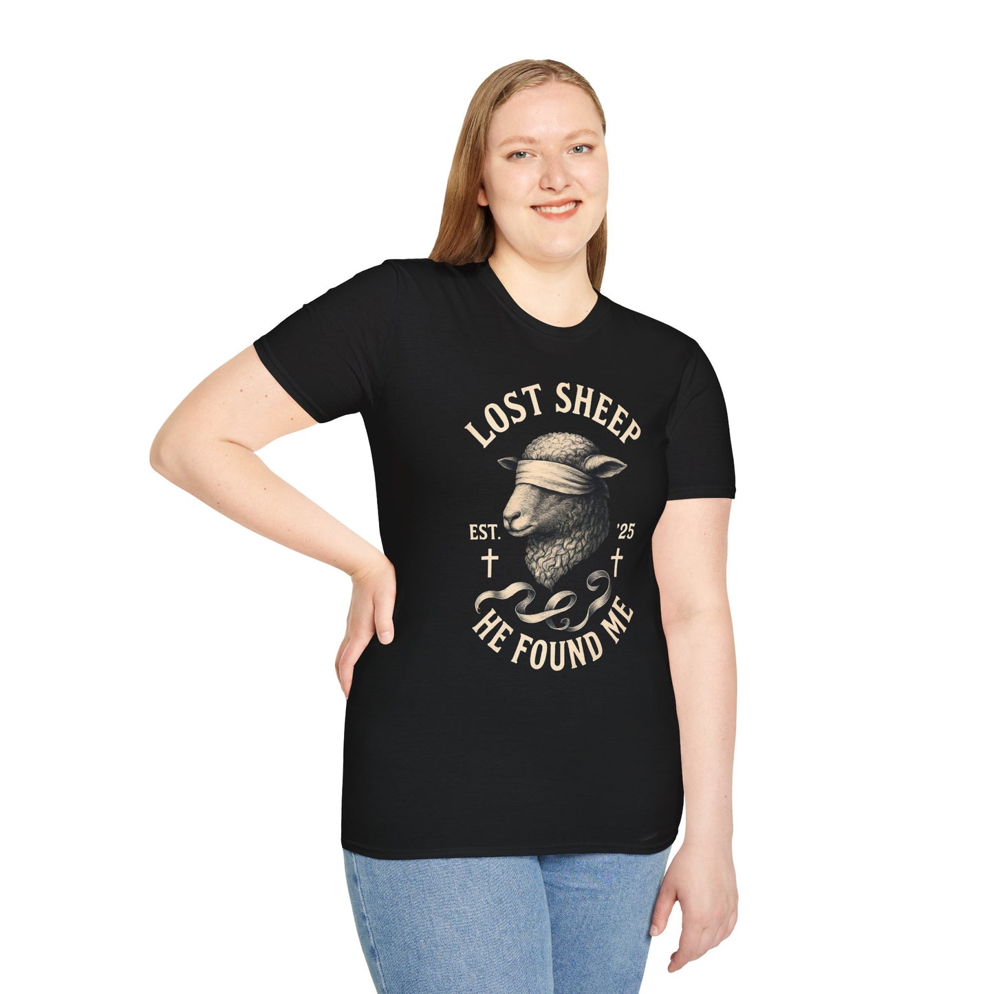 Unisex Softstyle T-Shirt, Religious Tee, Christian Apparel, Lost Sheep Collection, Faith-Based Gift, Christian Wear