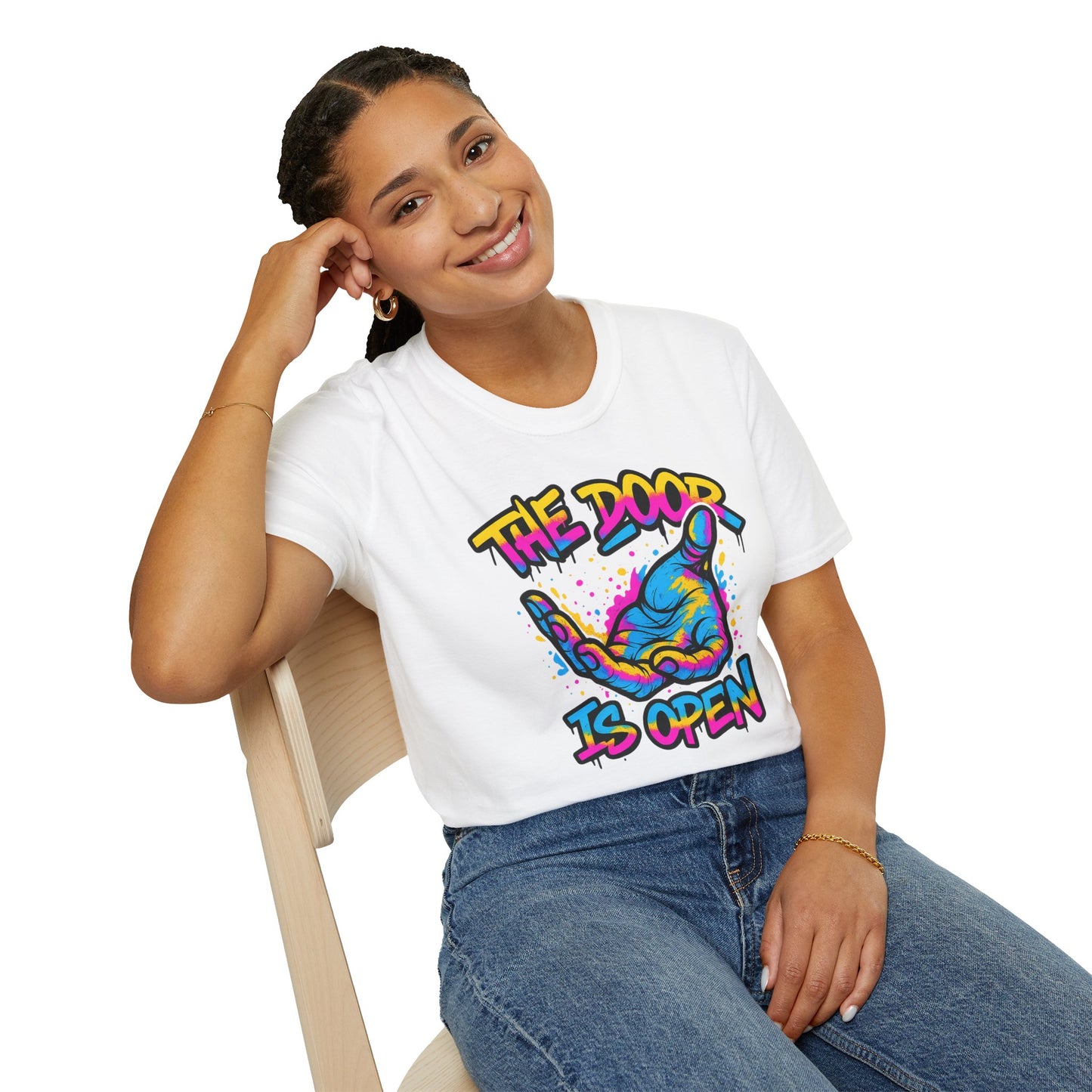 Christian Unisex T-Shirt - Jesus Reaching Design, The door Is Open