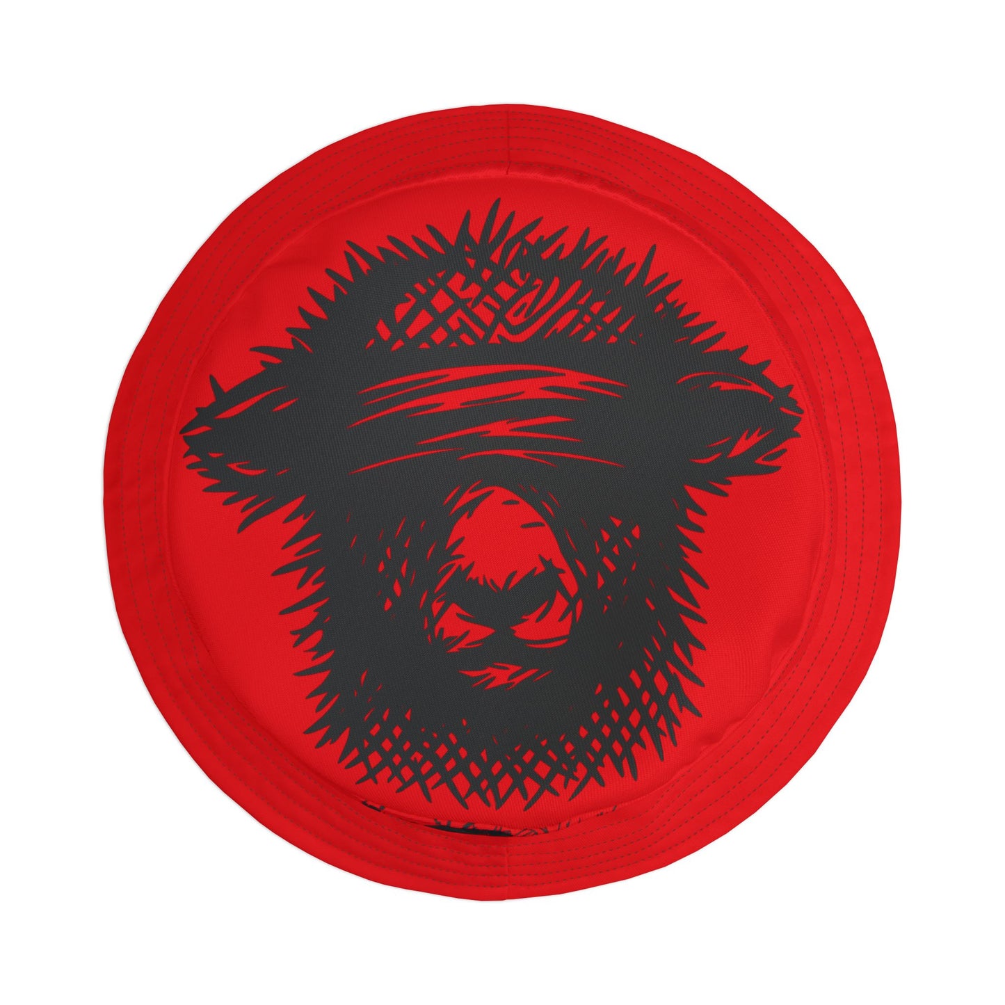 Red Lost Sheep Grunge Bucket Hat, Trendy Summer Accessory, Unisex Streetwear, Perfect for Festivals, Beach Days, Gift for Artists and Christians